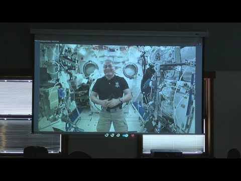 Astronaut Mark Vande Hei meets McAuliffe Elementary students while in space