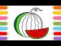 How To Draw Watermelon Rainbow Finger Family Song Coloring Pages Art Colors For Kids Owl King TV