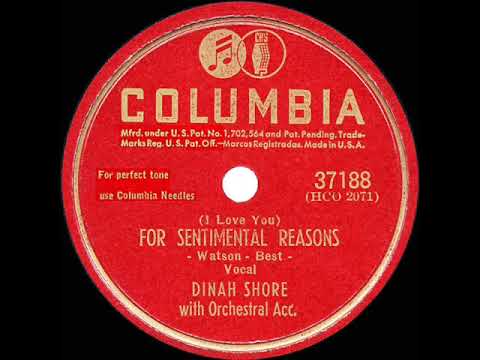 1947 HITS ARCHIVE: (I Love You) For Sentimental Reasons - Dinah Shore