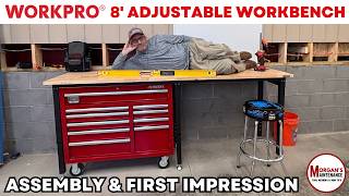 WorkPRO 8 FT. Adjustable Workbench Assembly | Perfect Combo for my Husky Tool Box