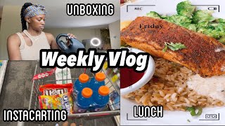 WEEKLY VLOG | Taking Down Hair | Lunch | Boohoo Unboxing | Instacarting & More