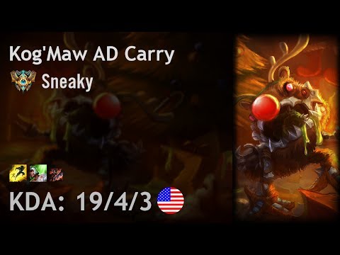 Kog'Maw AD Carry vs Tristana - Sneaky - NA Challenger Patch 7.10