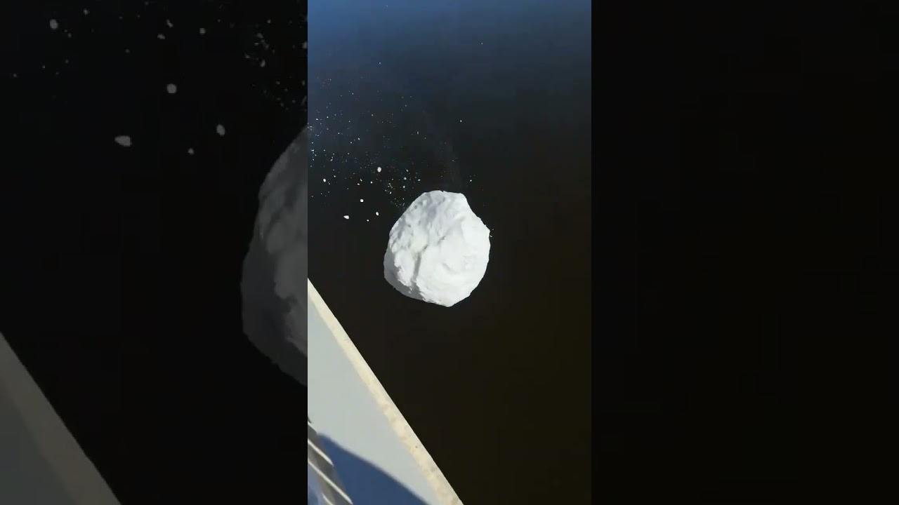 Snowball Hitting Water