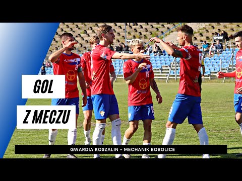 Gol z meczu Gwardia Koszalin - Mechanik Bobolice 1:0