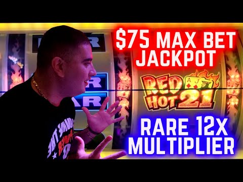 Super RARE 12x Multiplier & BIG JACKPOT On RED HOT 21 Slot | $75 Max Bet HANDPAY JACKPOT ! EP-3