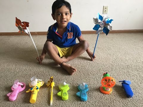 Toddler TOY FAN collection |Saju plays with his fan collection