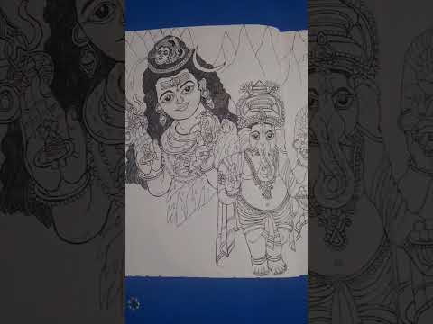🏡🌞🌝🌌🌠🌤️⛈️🌈⛅Drawing Of Shiva Bhagwan, Shree Ganapathi, Shree Murugan Bhagwan 🏡🌞🌝🌠📚