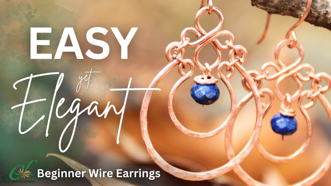 Simple & Elegant Copper Earrings | Beginner Wire Jewelry Tutorial