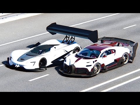 SRT Tomahawk vs Bugatti Divo GTR Concept at 20 KM Drag Race