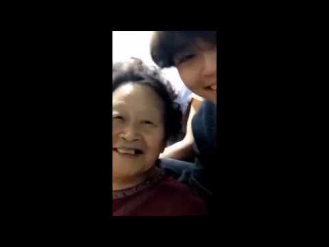 Cute pupper Woosung wishing u n his granny a happy new year