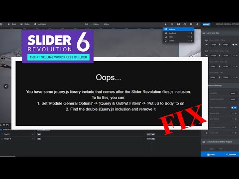 Slider Revolution error files js inclusion - Put JS to Body - Not showing webpage - how to fix