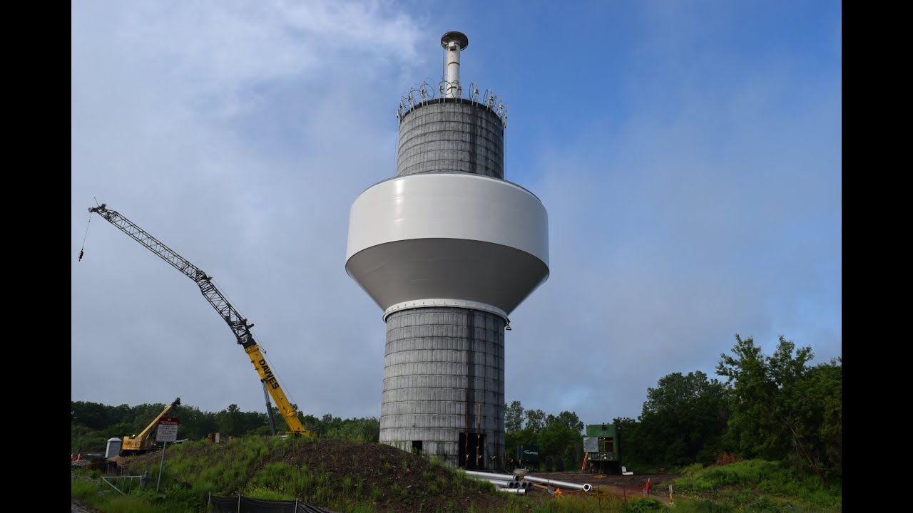Water tower tank raising