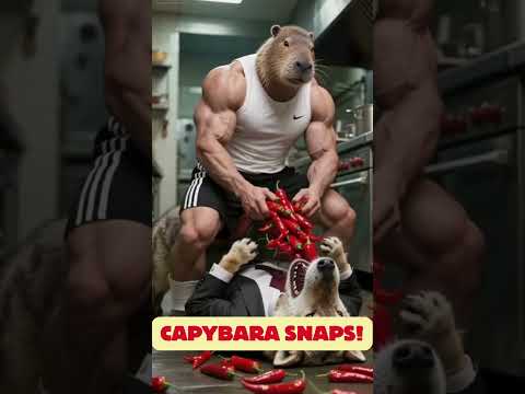 CAPYBARA SNAPS! Final Boss Fights Wolf in Suit! (12 Sec AI Animation) #Shorts