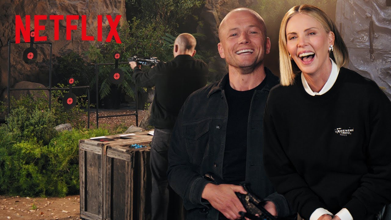 Charlize Theron and Taron Egerton have a crossbow duel | Apex | Netflix