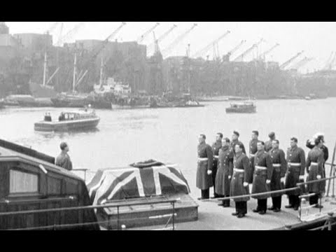 Archive: Churchill's coffin carried up the Thames