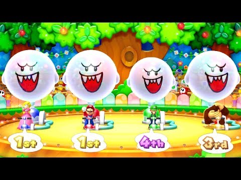 Mario Party 10 - Minigames - Peach vs Mario vs Donkey Kong vs Luigi