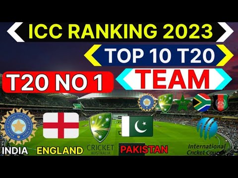 Top 10 T20 cricket teams ranking 2023 | ICC ranking 2023 top 10 T20 teams ranking in the world.