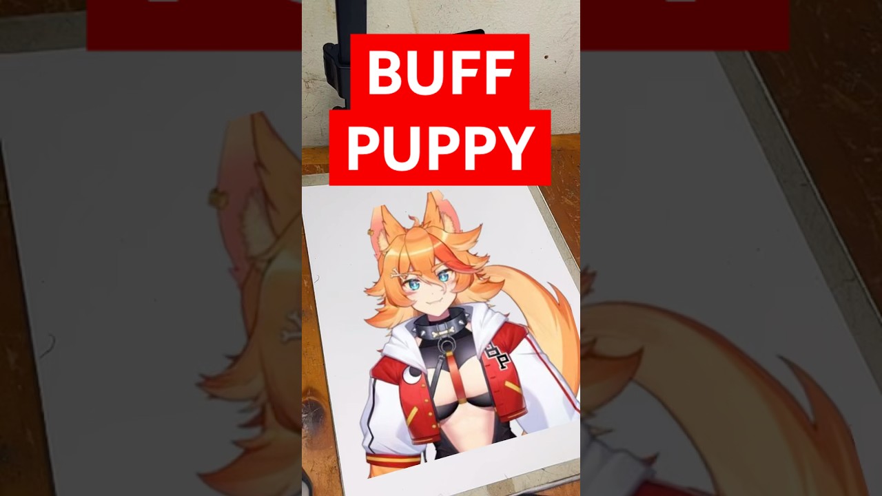 Swimsuit Summer Ep .44  | BuffPup from VTuber 🔥 #Shorts #AnimeArt  #Drawing #buffpup