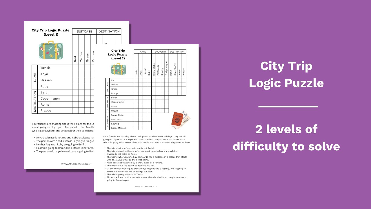 City Trip Logic Puzzle