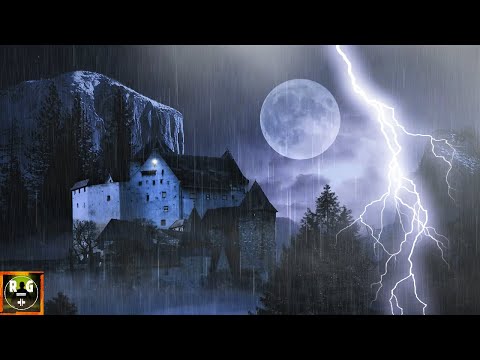 Scary Thunderstorm Sounds on a Haunted Castle | Sleep with Rain, Thunder and Creepy Animal Noises