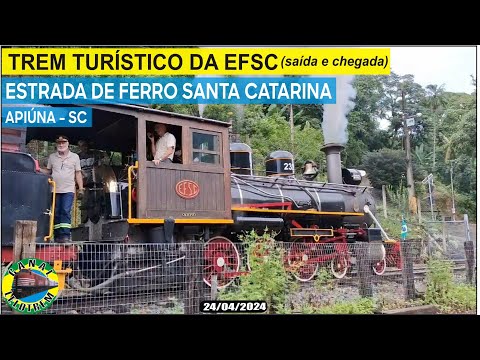 933 - TREM TURÍSTICO DA EFSC EM APIÚNA - SAÍDA E CHEGADA - 24/04/2024 - CANAL LELOTREM