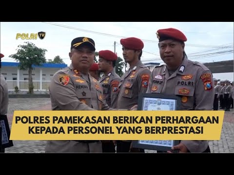 POLRES PAMEKASAN BERIKAN PERHARGAAN KEPADA PERSONEL YANG BERPRESTASI