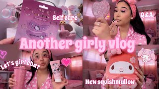 GIRLY VLOG ♡: makeup, hair, self care, car update / Q&A & new squishmallow