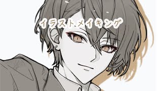 【作業記録】フォロワーさんの推しを描くやつ①加賀美ハヤトさん【イラストメイキング~Illustration making~