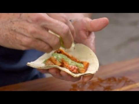 Tacos: Pork Cecina with Avocado-Tomatillo Salsa