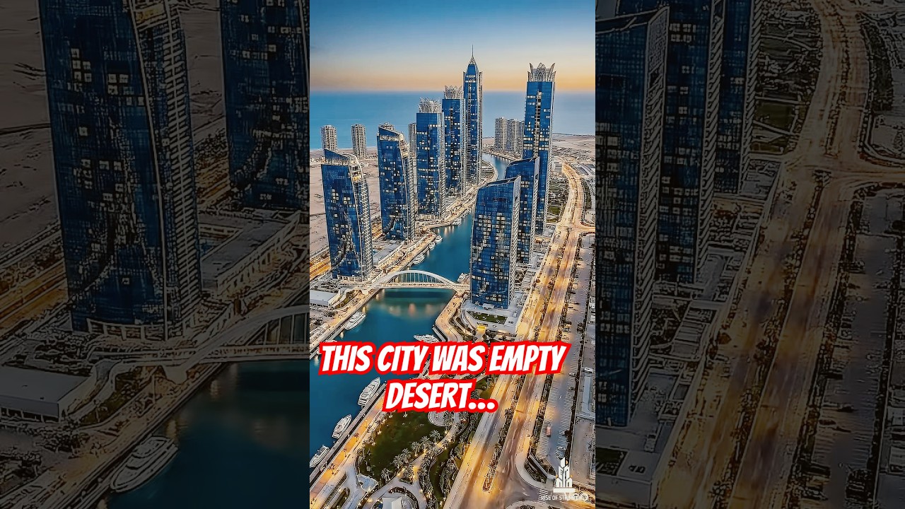 From desert to a futuristic waterfront city 🌆 #skyscraperconstruction #construction