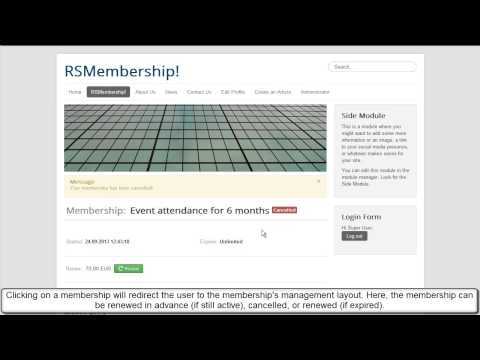 Ep. 45: Introducing RSMembership! - Joomla! membership extension -frontend presentation