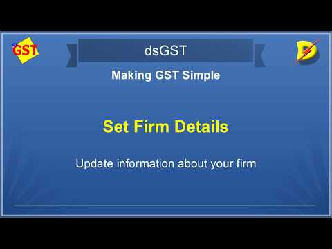 dsGST - Set Firm Details