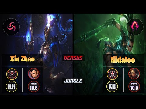 GrandMaster XIN ZHAO [Hail of Blades] (Jungle) VS  NIDALEE - Grandmaster KR Patch 10.5
