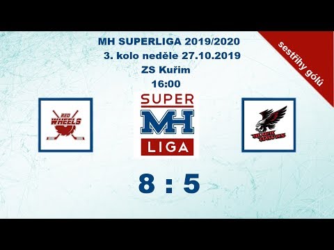 MH SUPERLIGA 3. kolo 2019/2020 Red Wheels vs Blackhawks 8:5 - sestřihy gólů