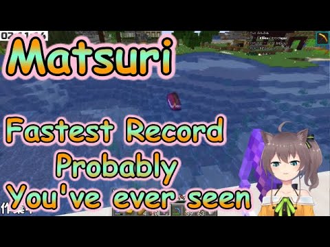 Welcome to the Rabbit Hole - [Hololive/ENG Sub] Fastest Fishing Speedrun ever [Matsuri][Minecraft]