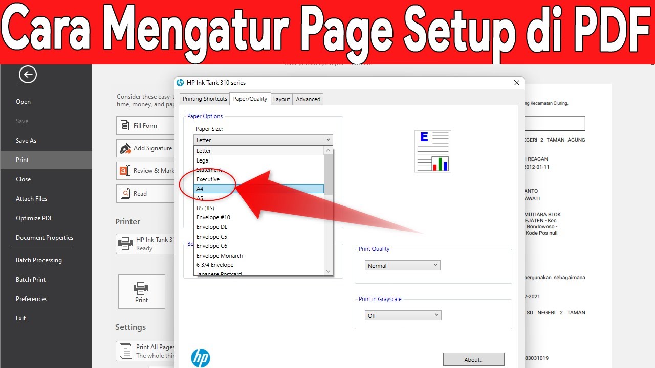 Cara Mengatur Page Setup di PDF