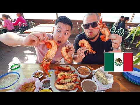 ROSARITO'S Hidden Lobster Village 🦞🇲🇽 HUGE LOBSTER BURRITOS In MEXICO!