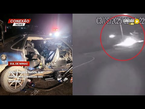 Vídeo mostra batida que matou outo pessoas em Guaxupé. Veja.