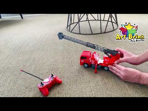 Caminhão de Brinquedo de Controle Remoto e Farol Bombeiros - Art Brink