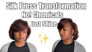 Silk Press Transformation | No Chemicals, Just Shine on Natural Hair 💇🏽‍♀️✨