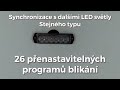 Červené výstražné LED svetlo 12/24V - 6x 5W LED / 26 režimov výstražného blikania / ECE R10 (113 x 29 x 9 mm) - Video Youtube