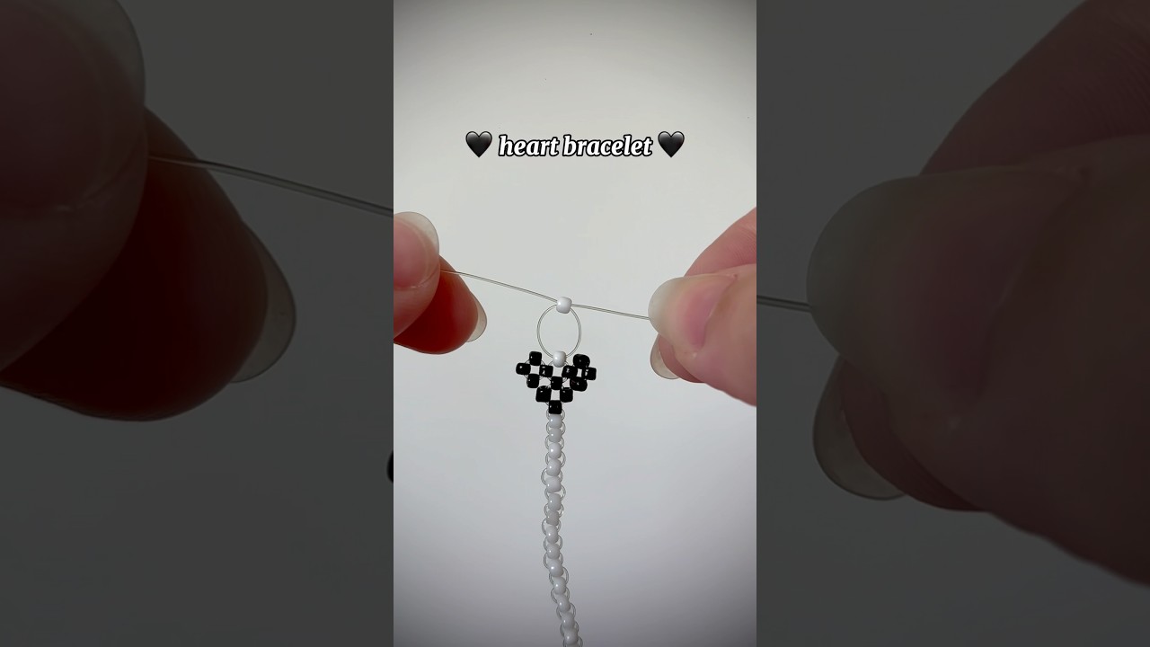 heart bracelet 🩷🖤 #heart