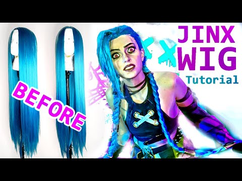 Create a New Hairline with HOT GLUE!  JINX (Arcane) Wig Styling!