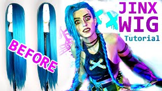 Create a New Hairline with HOT GLUE!  JINX (Arcane) Wig Styling!