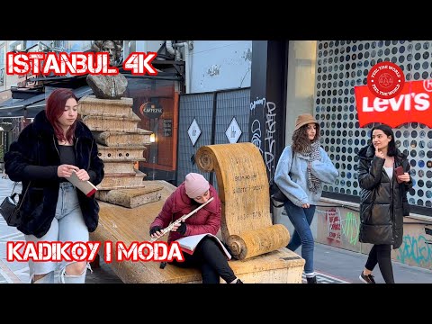 Kadikoy-Moda Istanbul 2023 15 March Walking Tour | 4K UHD 60fps