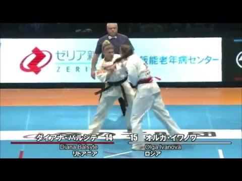 【新極真会】 The 11th World Karate Championship Women 2nd round6 Diana Balsyte vs Olga Ivanova