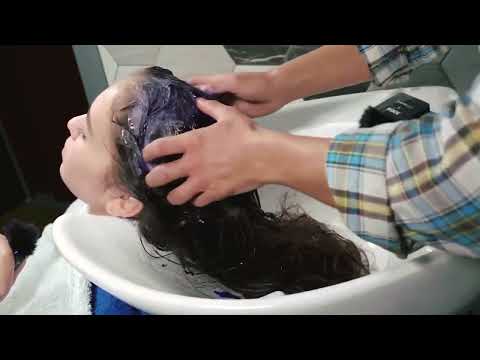 ASMR Hair Washing Shampooing, Scalp Massage, Conditioning, & Hair Brushing ー #Ep   005