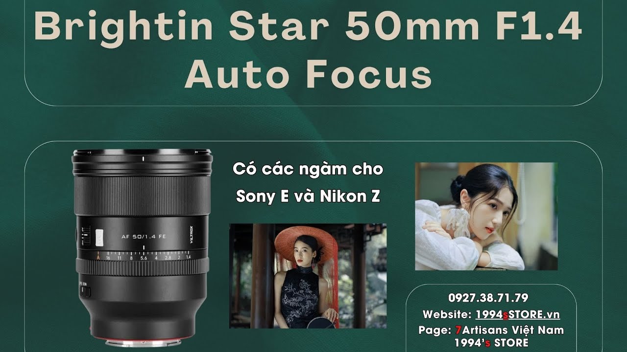 Video Ống kính Brightin Star 50mm F1.4 AF cho Fujifilm X và Sony E