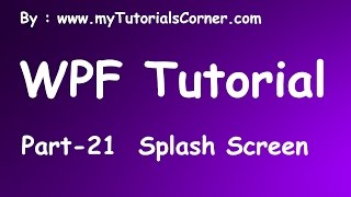 Using Splash Screen in WPF