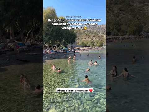 Plajın dibine yapılan taş evler ilgi çekiyor 🏖 Datça, Kargı Koyu 📍 #muğla #deniz #beach #tatil